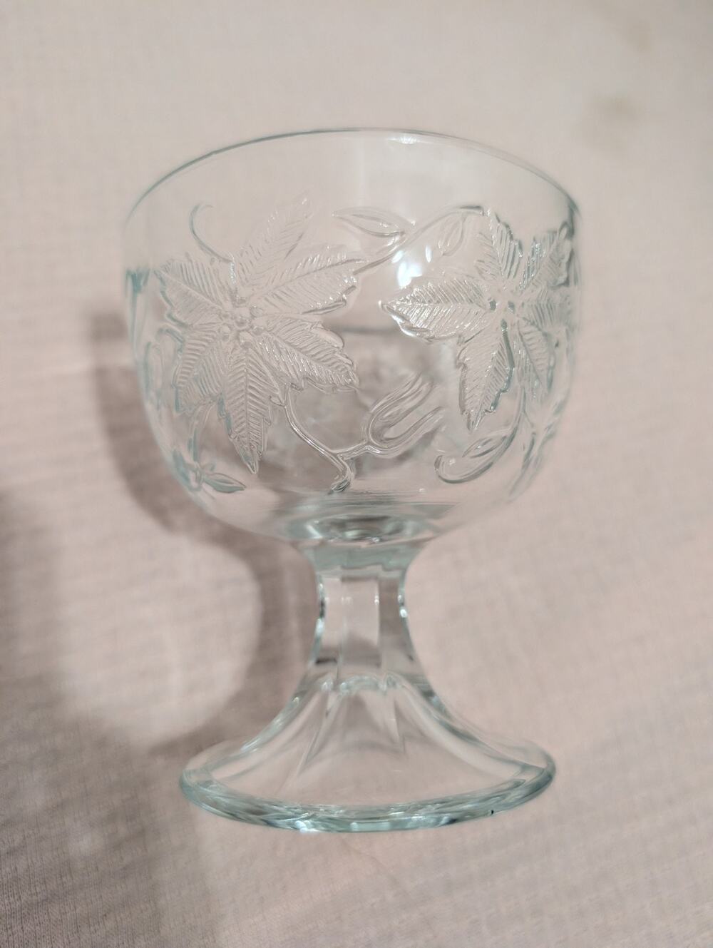 Princess House Fantasia Fine Crystal Pedestal Compote Bowl Floral Leaf Etched...